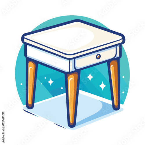 Stylish nightstand with drawer and wooden legs