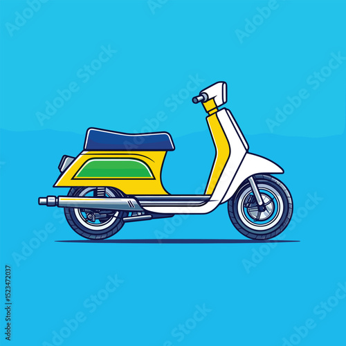 Stylish scooter, motor vehicle, classic transportation, cool design