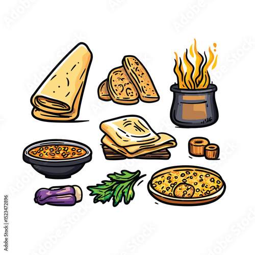 Traditional indian cuisine food still life art