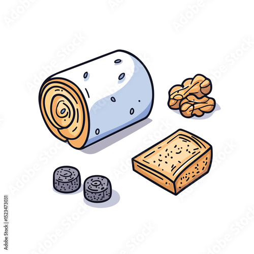 Variety of sweets and nuts dessert treats