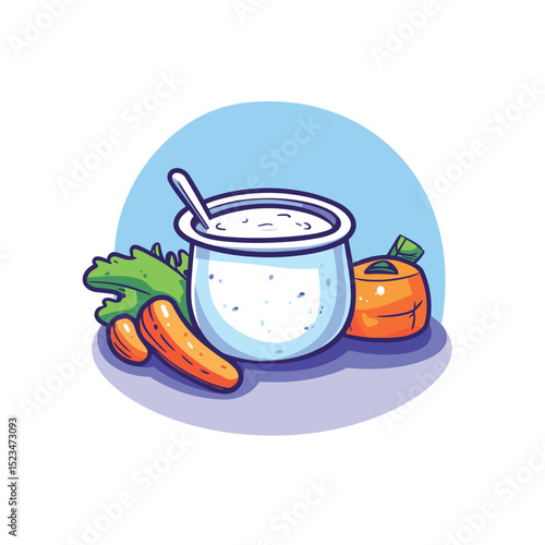 Vegetables with dipping sauce in a bowl