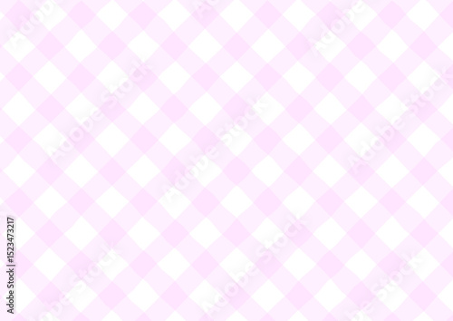 かわいい手書き風のピンク色のチェック柄背景　イラスト　ベクター	
