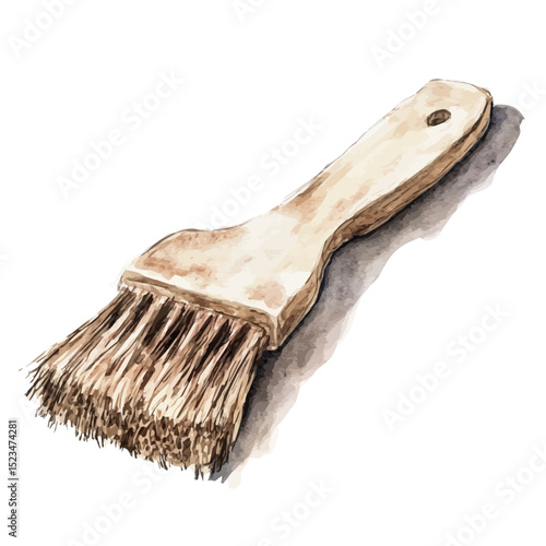 Scrub Brush, watercolor vector, high quality, isolated on a white background.