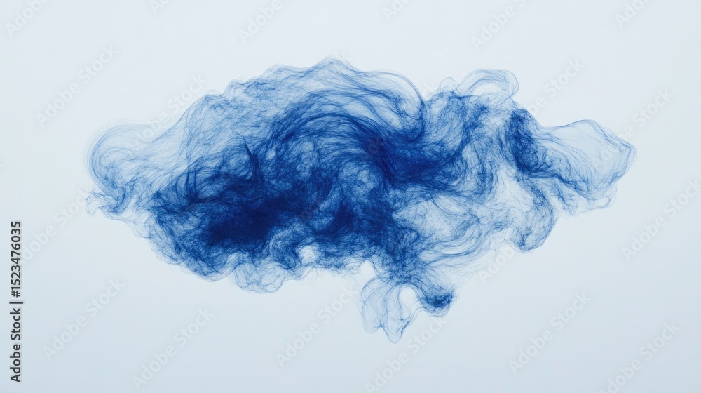 Fototapeta premium Abstract swirling blue design against a light background.
