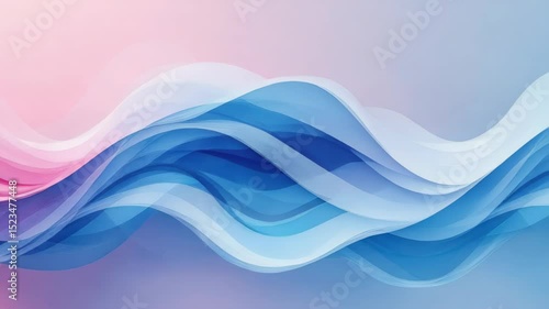 Wallpaper Mural Abstract flowing waves in blue and pink hues. Torontodigital.ca