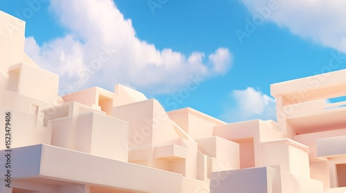 Architectural minimalism under a sunny sky
