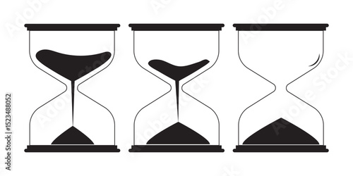 Sand Timer Icon set. Variety Unique Design. Hourglass icons on isolated background. Hourglass sand timer vector illustration.