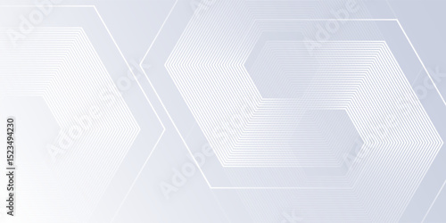 Modern white background with gradient color and artistic dynamic hexagon decoration abstract simple design art
