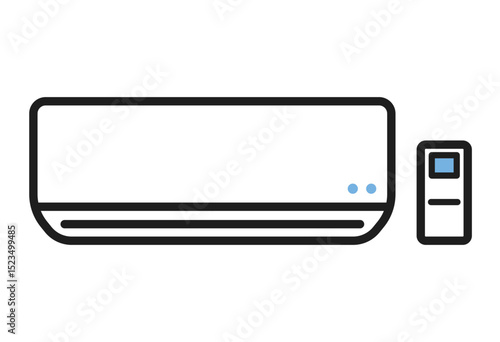 エアコンとリモコンのアイコンイラスト