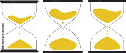 Sand Timer Icon set. Variety Unique Design. Hourglass icons on isolated background. Hourglass sand timer vector illustration.