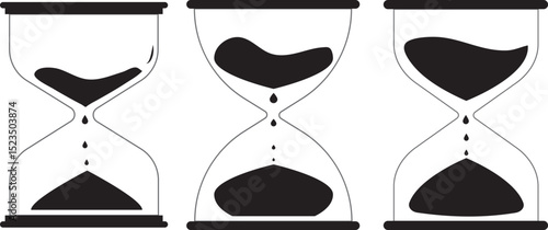 Sand Timer Icon set. Variety Unique Design. Hourglass icons on isolated background. Hourglass sand timer vector illustration.
