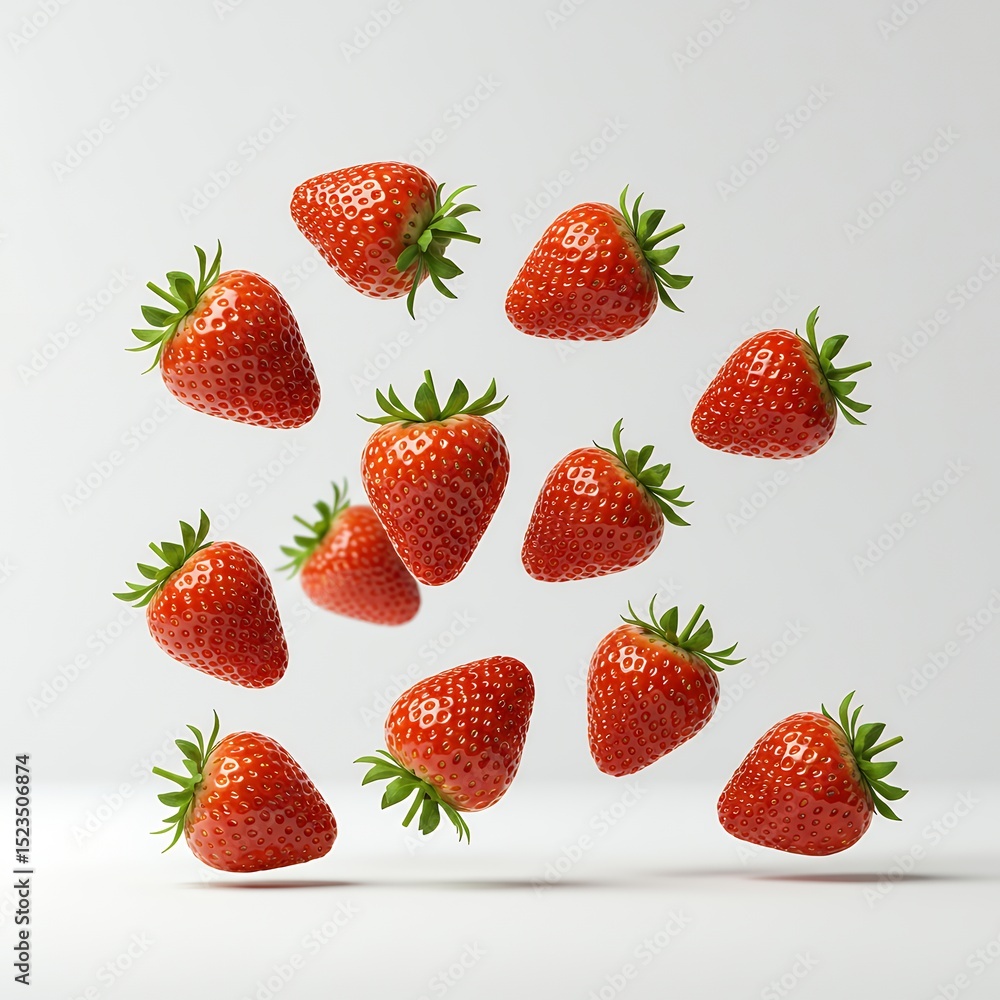 Floating Strawberries: A Delightful Display of Summer's Sweetness Floating Strawberries: A Delightful Display of Summer's Sweetness