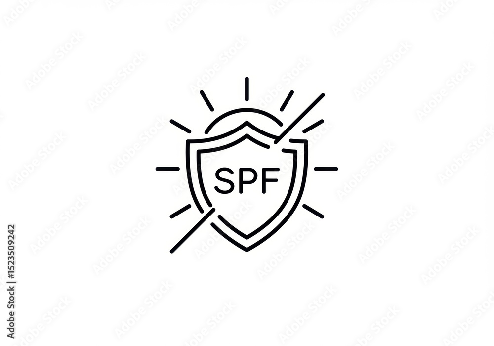 Obraz premium Uv safety awareness month symbol of shield and sun for skin protection design