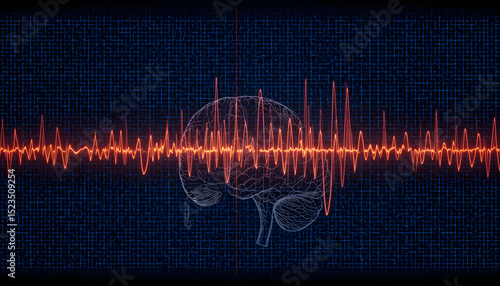 Brain wave on electroencephalogram EEG for epilepsy