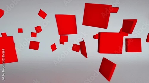 Wallpaper Mural Red squares float against a whitegray backdrop creating a dynamic abstract composition Torontodigital.ca