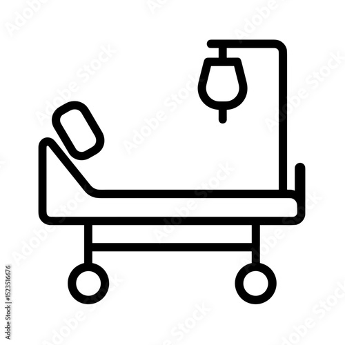 Delivery bed icon in outline style