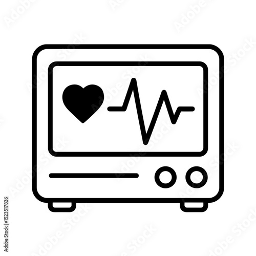 Heart monitor icon in outline style