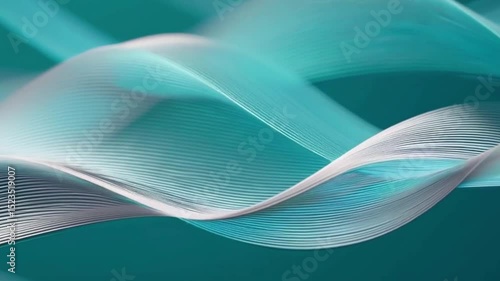 Wallpaper Mural Turquoise backdrop with curved white lines create a wavelike pattern Torontodigital.ca