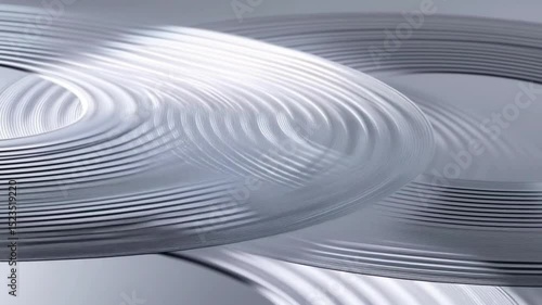 Wallpaper Mural Two flat silver rings with circular etched patterns hover against a light gray backdrop Torontodigital.ca