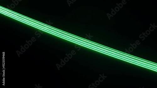 Wallpaper Mural Two glowing parallel green lines diagonally cross the frame against a black background Torontodigital.ca