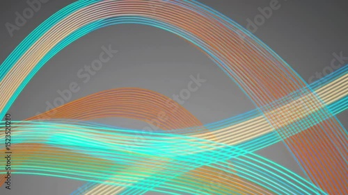 Wallpaper Mural Wavy lines of orange beige and teal converge on a gray background creating an abstract and dynamic design Torontodigital.ca
