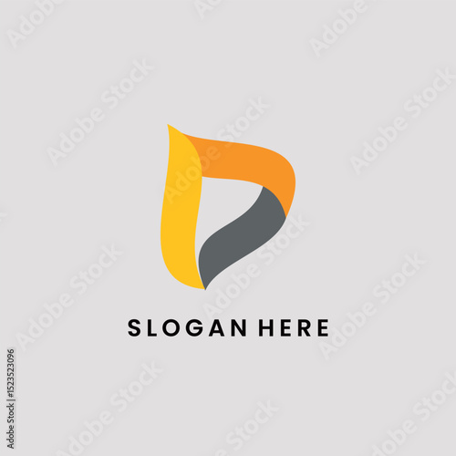 Letter D flame logo simple vector