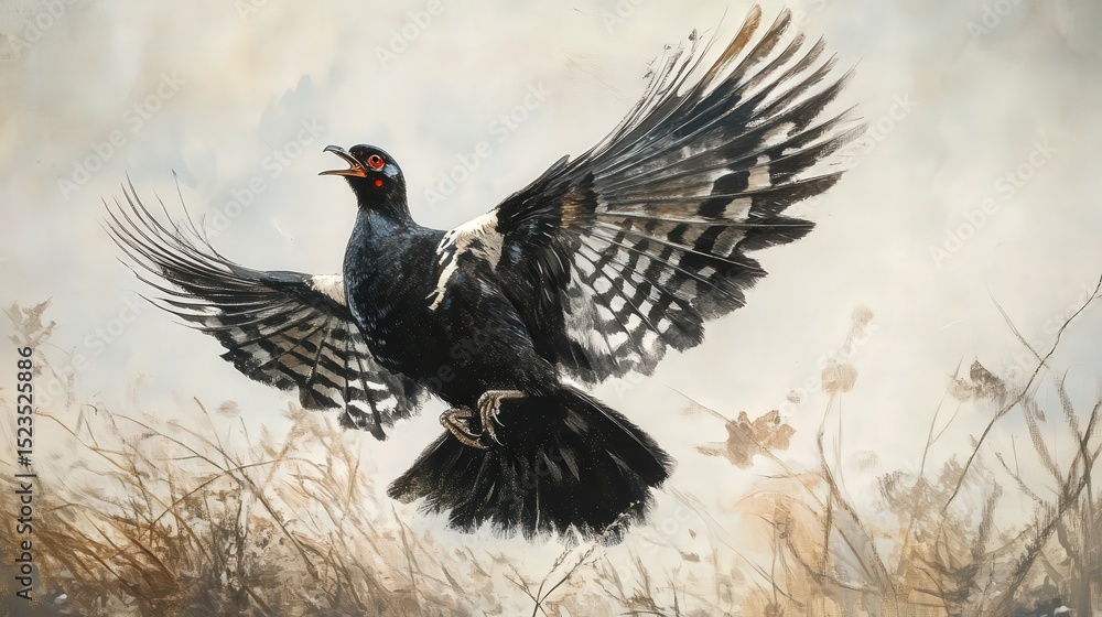 Obraz premium A beautiful bird is taking flight in a natural environment