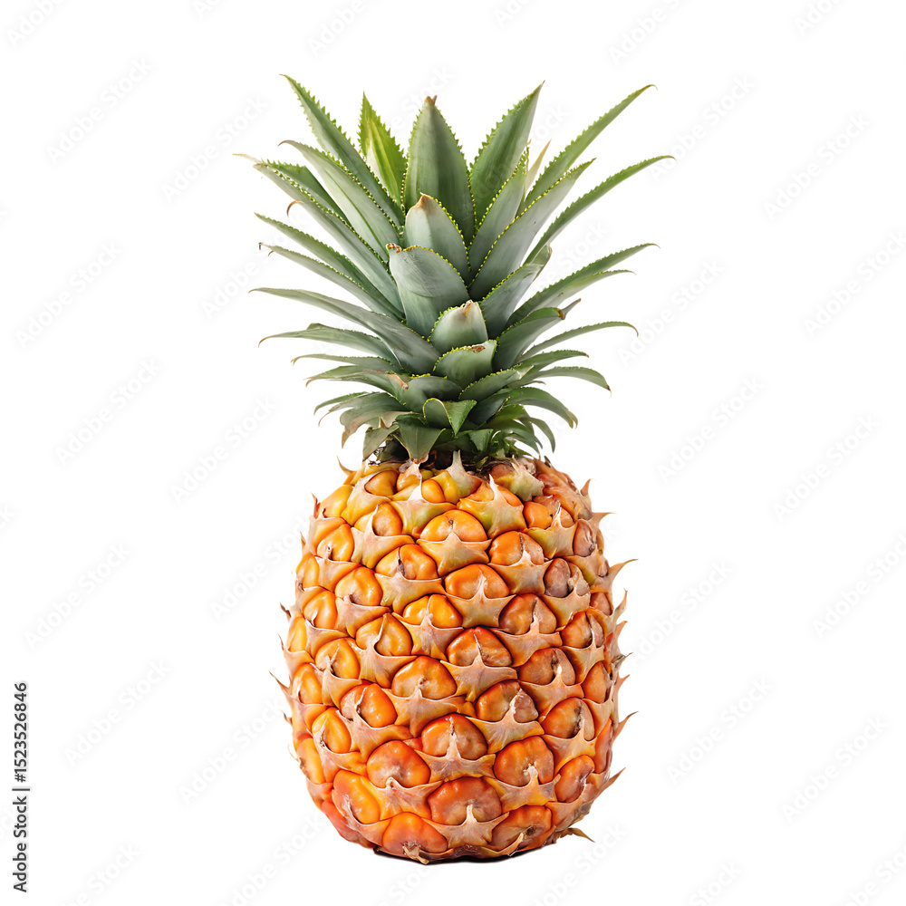 Fototapeta premium Freshly harvested pineapple isolated on a clean black background displaying vibrant colors