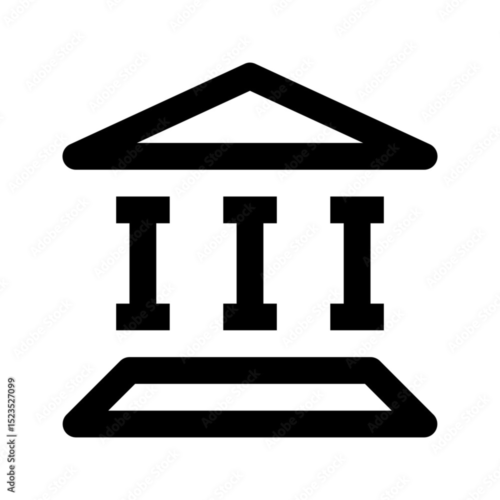 Ecommerce interface icon. Bank building icon, simple outline design, representing financial institutions, banking, or money services, suitable for finance, investment, or corporate websites. Ecommerce interface icon. Bank building icon, simple outline design, representing financial institutions, banking, or money services, suitable for finance, investment, or corporate websites.