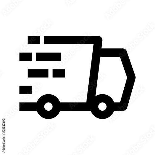 Ecommerce interface icon. Completed shipping icon, simple outline design, representing delivered orders, finished shipments, or successful logistics, suitable for e-commerce tracking or order status.