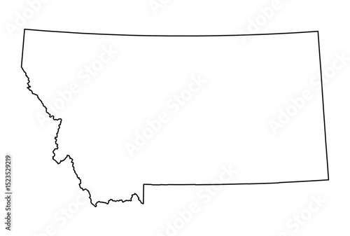 Montana Outlines Map Vector Design