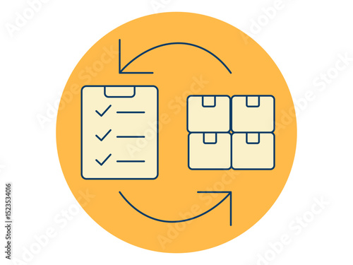 Stock control icon. Logistics icon. Solid vector icon. Simple flat icon.