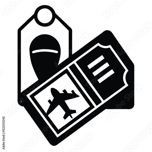 tour guide element isolated boarding pass on white background