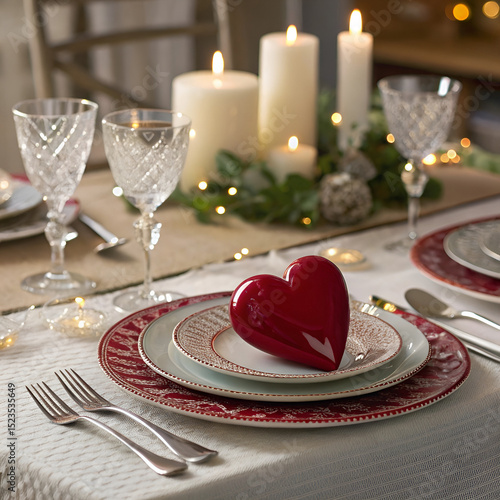 place setting for christmas