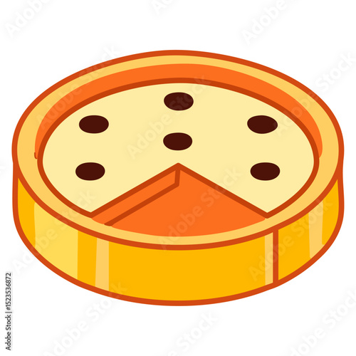 A round pita bread pocket, cut open to show the hollow center. 