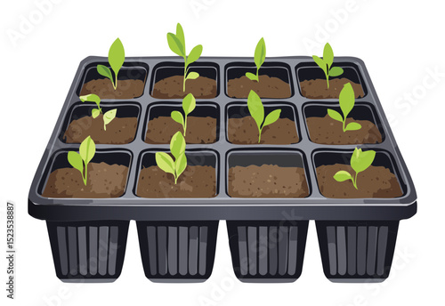 Small Plants Growing in Soil Tray