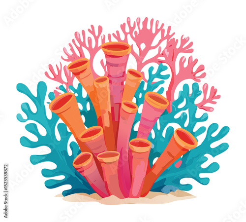Vibrant Coral Reef Underwater Illustration