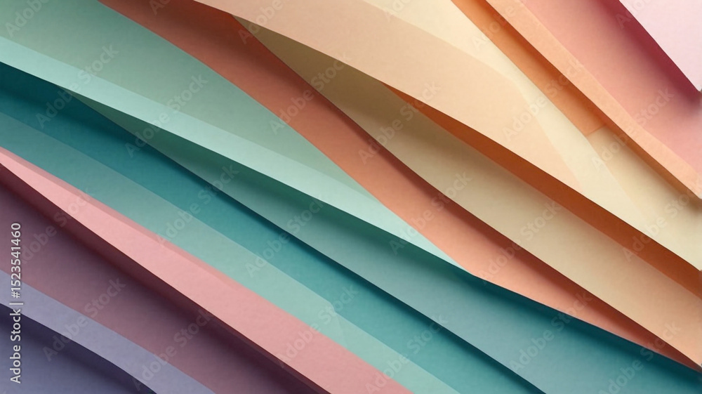 Obraz premium Abstract pastel paper layers diagonal design