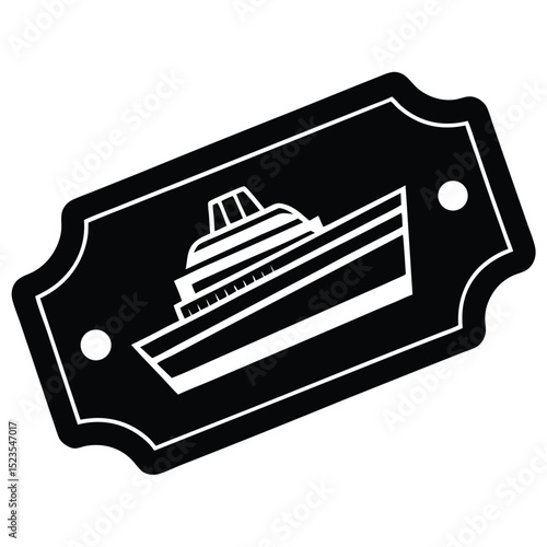 tour guide element isolated cruise ticket on white background