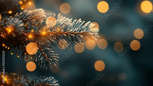 Wallpaper Mural Festive Frosty Pine Branch Lights. Torontodigital.ca