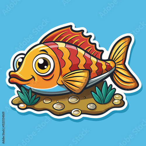 vector illustration of a fish on a white background