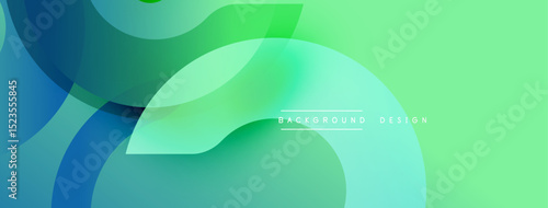 Abstract fluid shapes overlap, creating vibrant green, blue gradients. Modern design element for backgrounds, presentations. Smooth transitions present dynamic visual appeal.