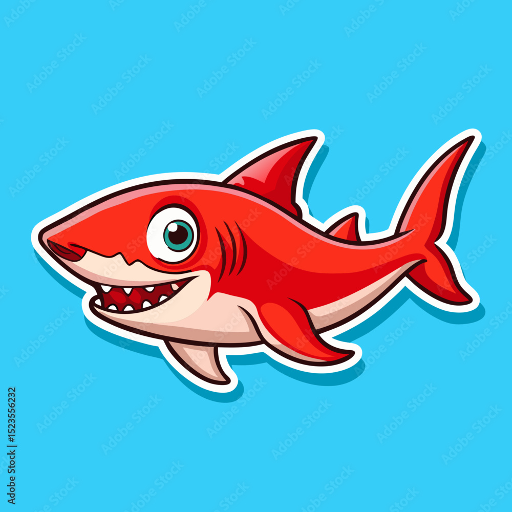 Naklejka premium cartoon shark cartoon