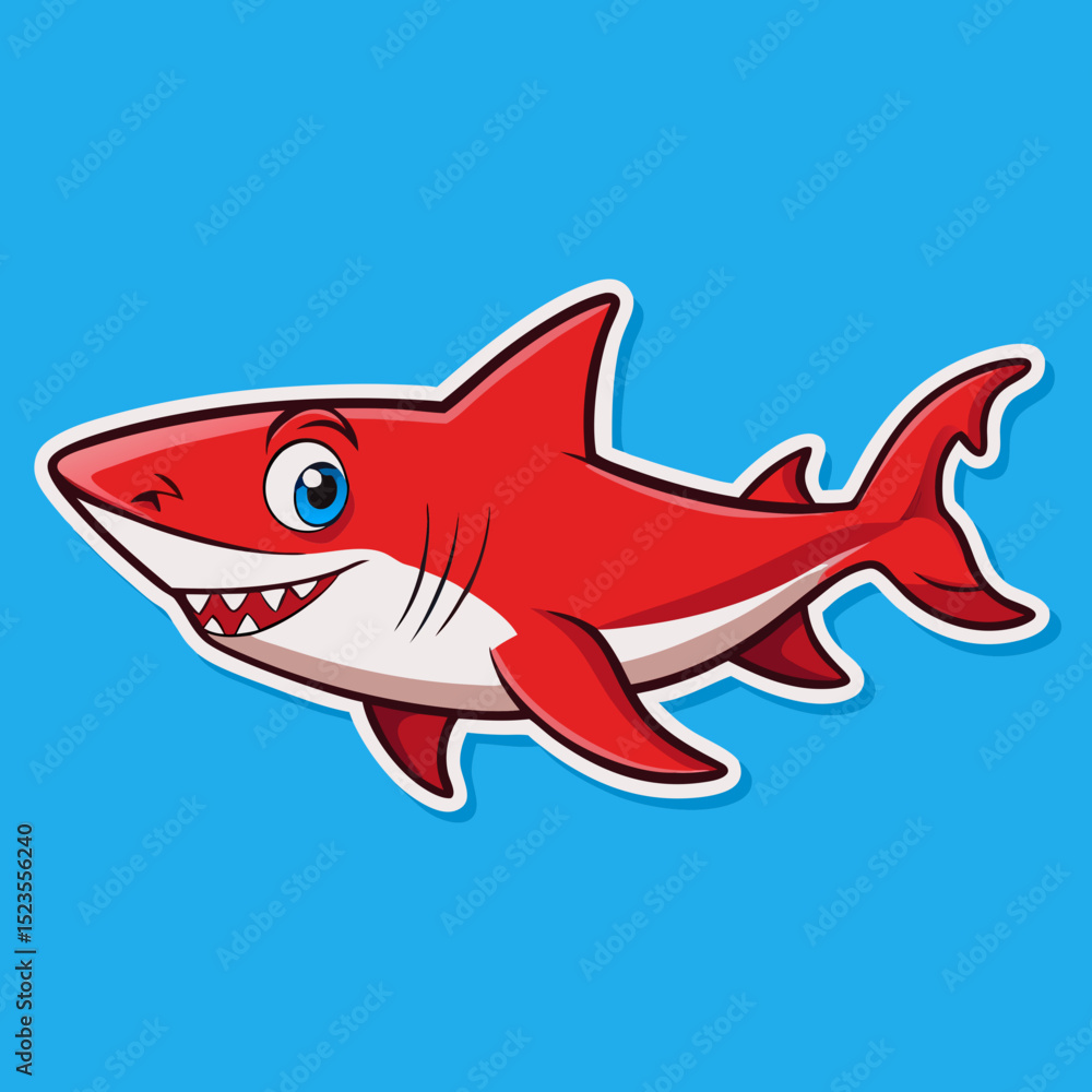 Fototapeta premium cartoon shark vector illustration