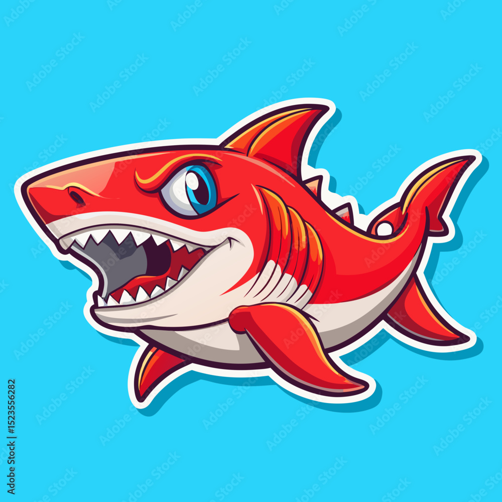 Fototapeta premium cartoon shark cartoon