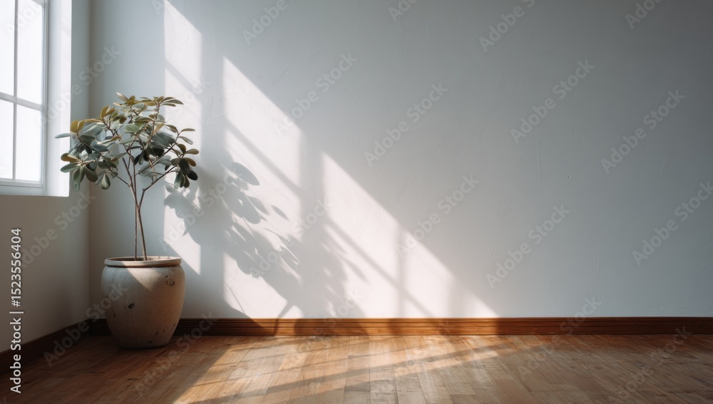 Fototapeta premium Sunlight streams into empty room