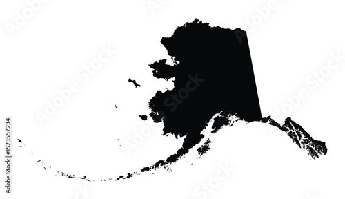 Alaska Map White Background Vector
