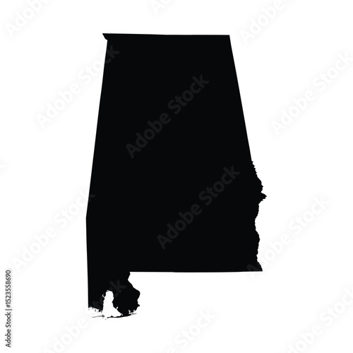 Alabama Map White Background Vector