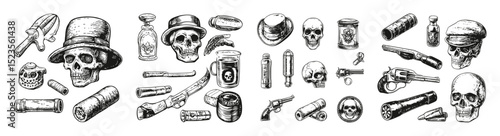 , vector illustration, engraving design, logo design set, black and white line, template design element