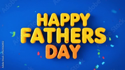 happy fathers day lettering animation